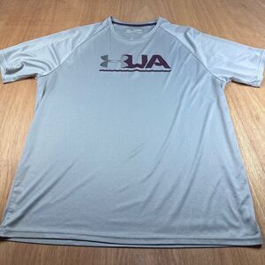 Under Armour HeatGear 2XL Gray UA Logo T Shirt Loose Fit